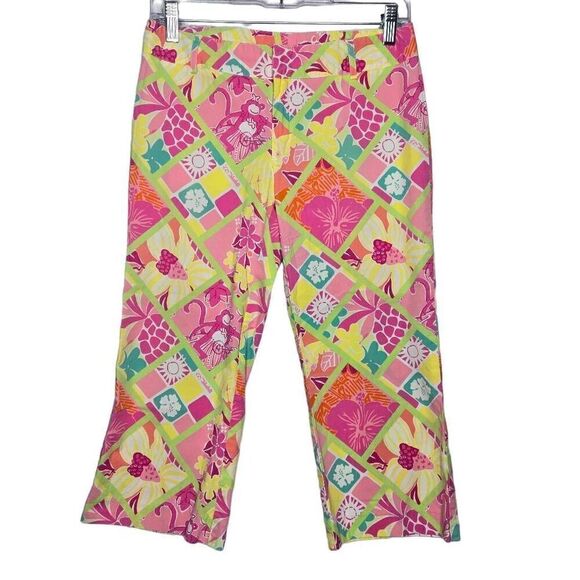 Lilly Pulitzer Vintage Two Pair Pants Size 2 Tropical Print Seashell Monkey - Picture 7 of 12